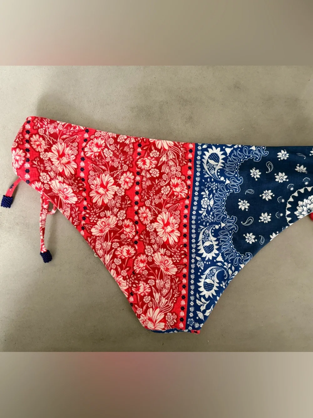 Agua Bendita Eda Atma Two Tone Bikini Bottom Women's ruched side tie XL